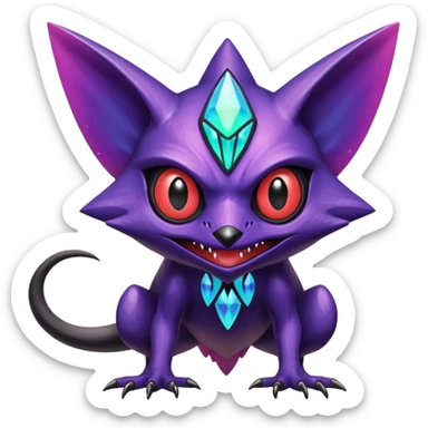  exotic tropical cyber-Sableye-Noibat-Trico-Fakémon-Pokémon-Vernid-creature sticker