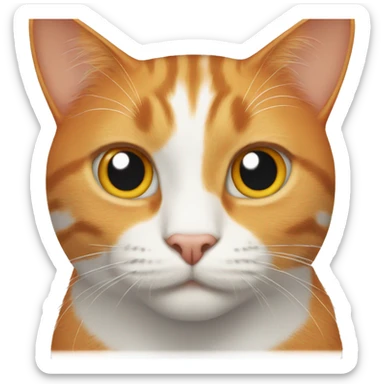 Orange cat with white spot on face sticker