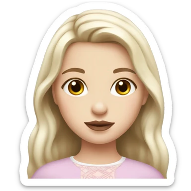 slavic girl white skin and light PINK lips sticker