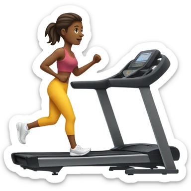 Lady walking on treadmill sticker