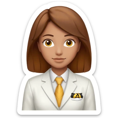female bee keepers with brown hair, white suit sticker