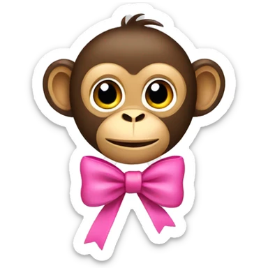 monkey with a pink bow sticker