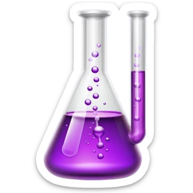 purple chemical flask test tube sticker