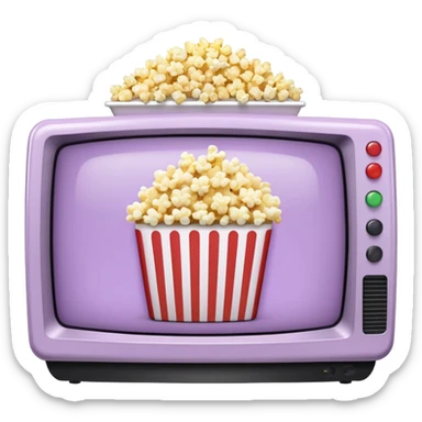 Netflix on a TV screen pale purple qnd popcorn sticker