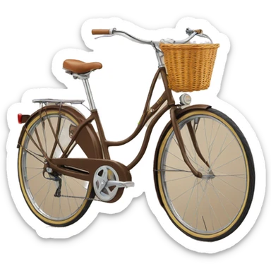 peugeot vintage brown bike with front basket  sticker