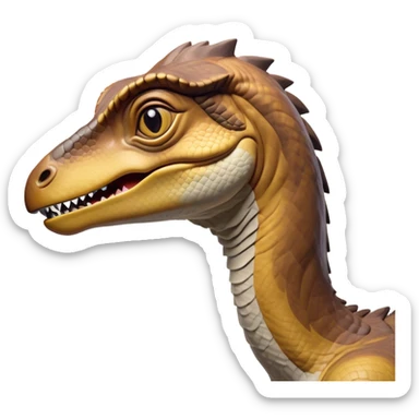 Beautiful and Majestic jurassic park Velociraptor Portrait Emoji, Head and body rendered in serene repose with a subtle, confident smile, showcasing a lithe, agile form with a refined, noble snout and eyes softly closed in tranquil contemplation, Simplified yet exquisitely endearing features, highly detailed, glowing with a soft, drowsy prehistoric light, high shine, relaxed and utterly majestic, stylized with an air of timeless dinosaur elegance, soft glowing outline, capturing the essence of a beautiful and majestic jurassic park Velociraptor that embodies the legendary spirit of jurassic park Park dynamics! sticker