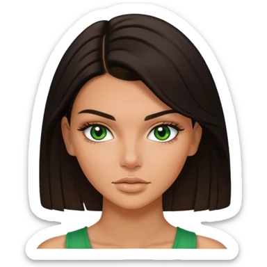 Kendal Jenner with green eyes tan skin sticker