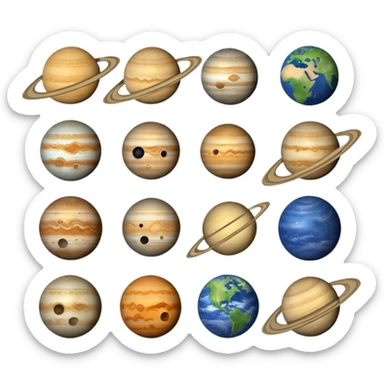 12 planets emojis I need a line for each planet :mercury Venus  sticker
