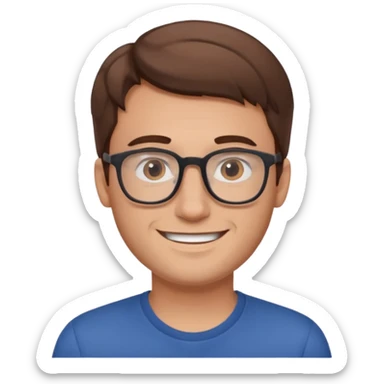 a young dad with brown hair, glasses, without beard sticker