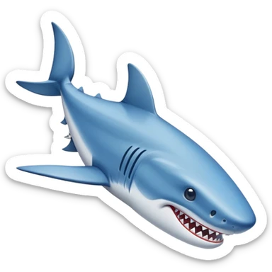 Un tiburón con zapatillas nike azules  sticker