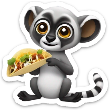 Lemur eating tacos sticker