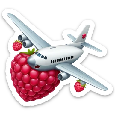 a plane crushes into a raspberry sticker
