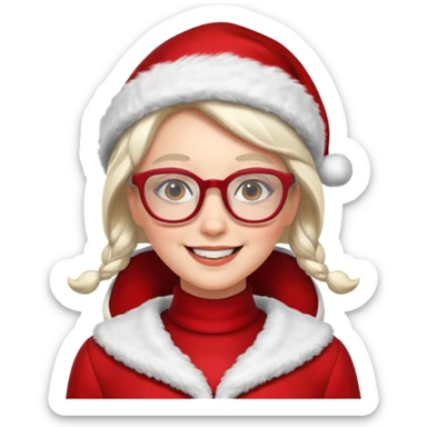 female Santa Claus with glasses sticker