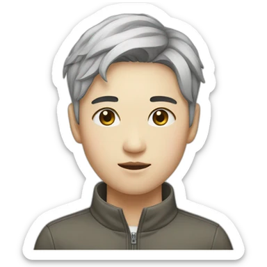 Korean with short bleached air sticker