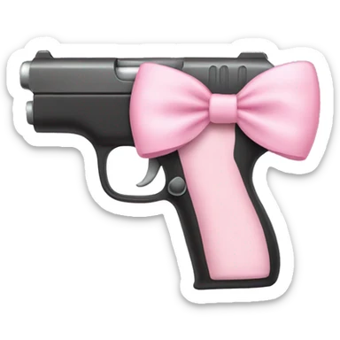 Gun with a light pink bow sticker