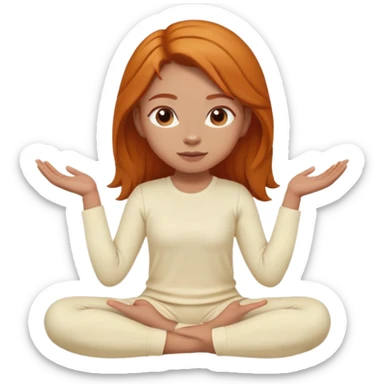 Ginger gym girl middle part stretching cream outfit sitting sticker