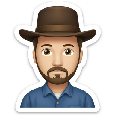 Amish man with goatee. 0 mustache  sticker