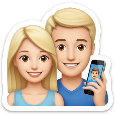couple photo romantic inside one phone screen  sticker