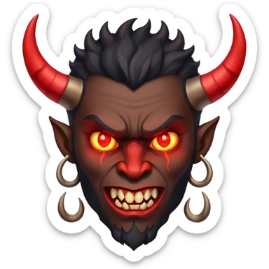 Scary demon black man sticker