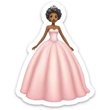 Pastel pink ball gown with sparkles sticker