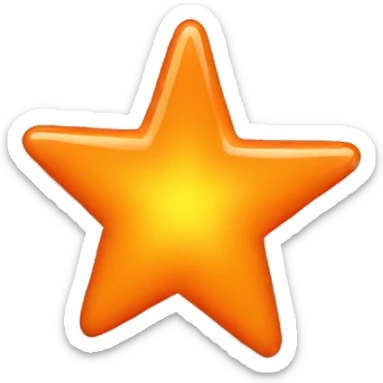 one plain neon orange star sticker
