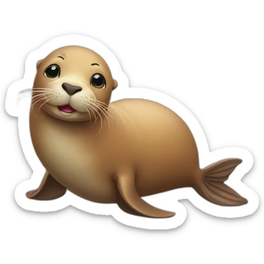 a funny sea lion in love sticker