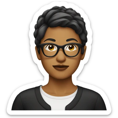 Women with undercut and Black Glases sticker