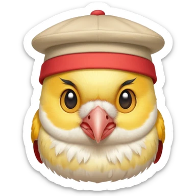a cute cockatiel with a cute hat   sticker