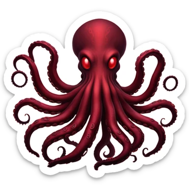 A giant shadow creature with spreading tentacles in a red stormy sky sticker