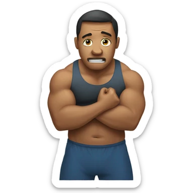  Man  crying tears with dumbells  sticker