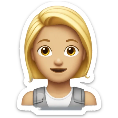 "Two girls, one with blonde hair and the other with red hair." sticker