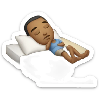 Lazy sleeping in the bed guy sticker