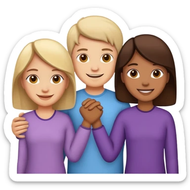 group holding hands sticker