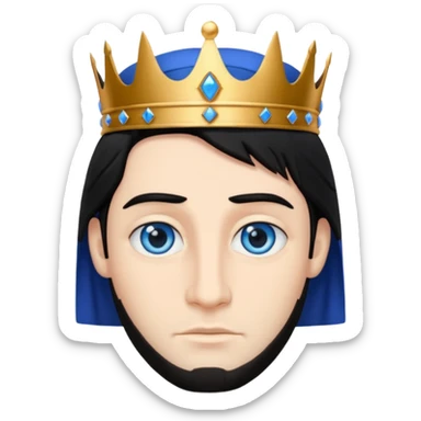 King Solomon with blue eyes, black hair sticker