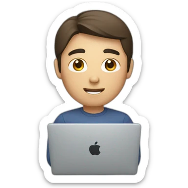 asian-man-with-brown-hair-working-with-macbook sticker