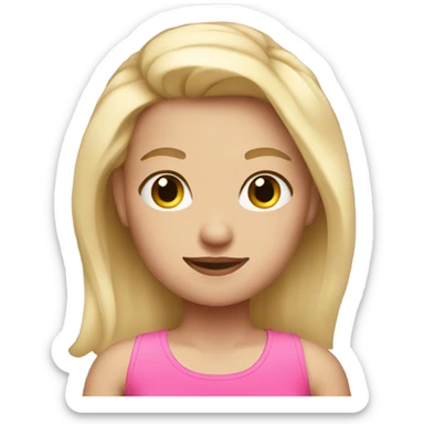Blonde girl with pink strappleds top sticker