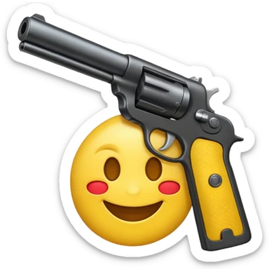 Smile emoji with a gun sticker