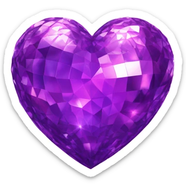 disco heart purple sticker