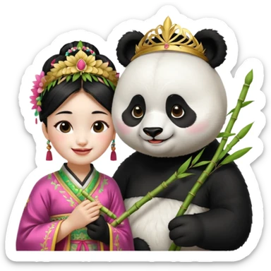 panda habit princesse chinoise sticker