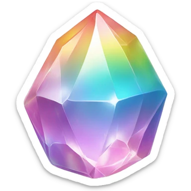 glossy Pastel iridescent rainbow crystal sticker