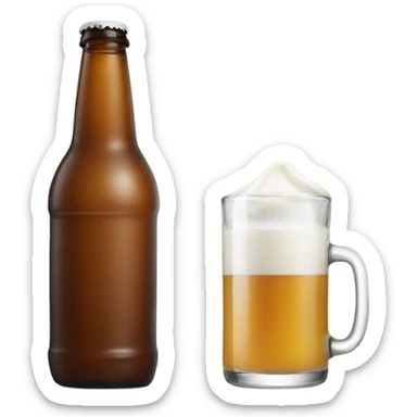 Cheers beer mug and kids milk bottle sticker