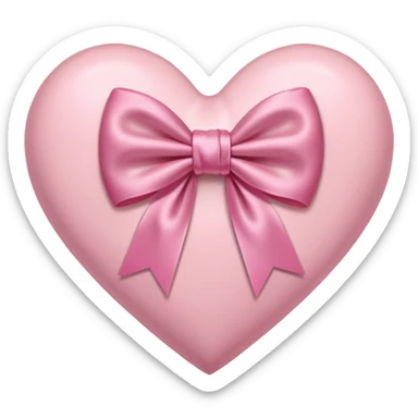 Light Pink heart with bow sticker
