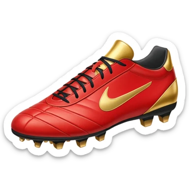 soccer cleats red and gold sticker