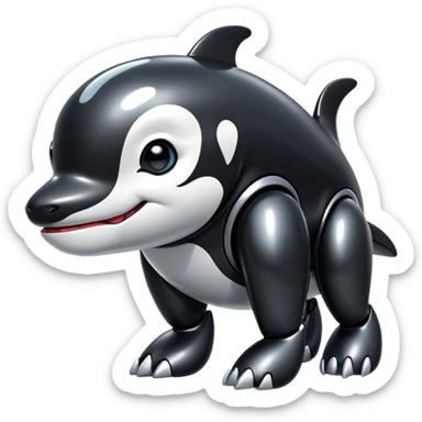 black tubby orca robodog sticker