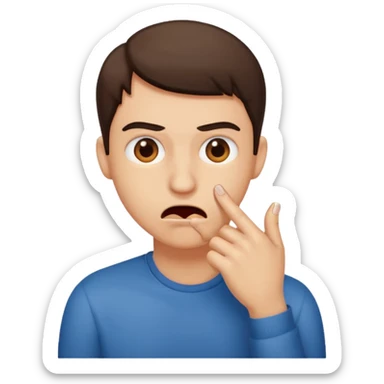 Biting fingernails sticker