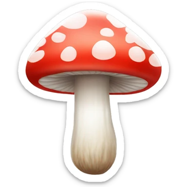 Crystal red and white mushroom  sticker