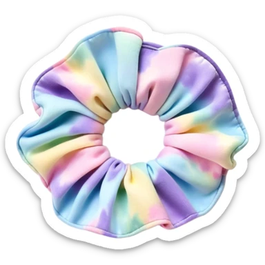 1990’s pastel tie dye scrunchie sticker