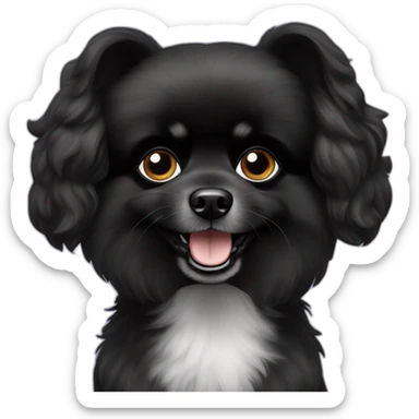 Blackish Pomeranian poodle sticker