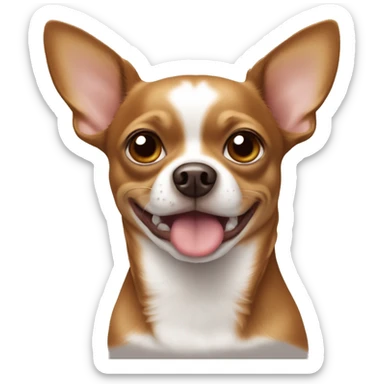 Brown chihuahua with white spot on the neck sticker