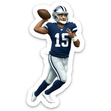 Dak prescott throwing silver football sticker
